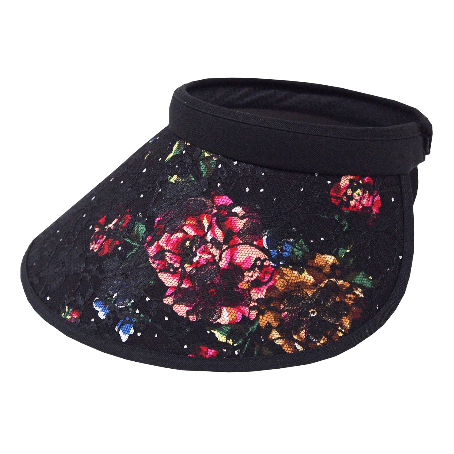 rose print lace visor