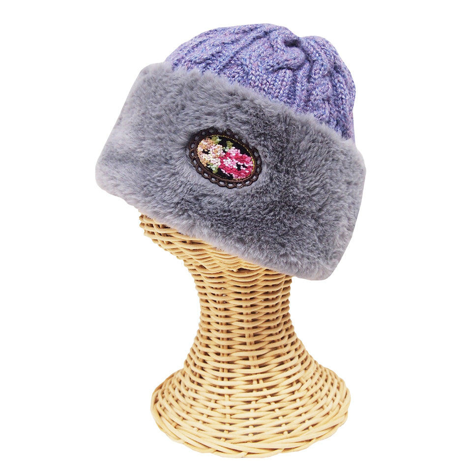 フェイクファーニット帽