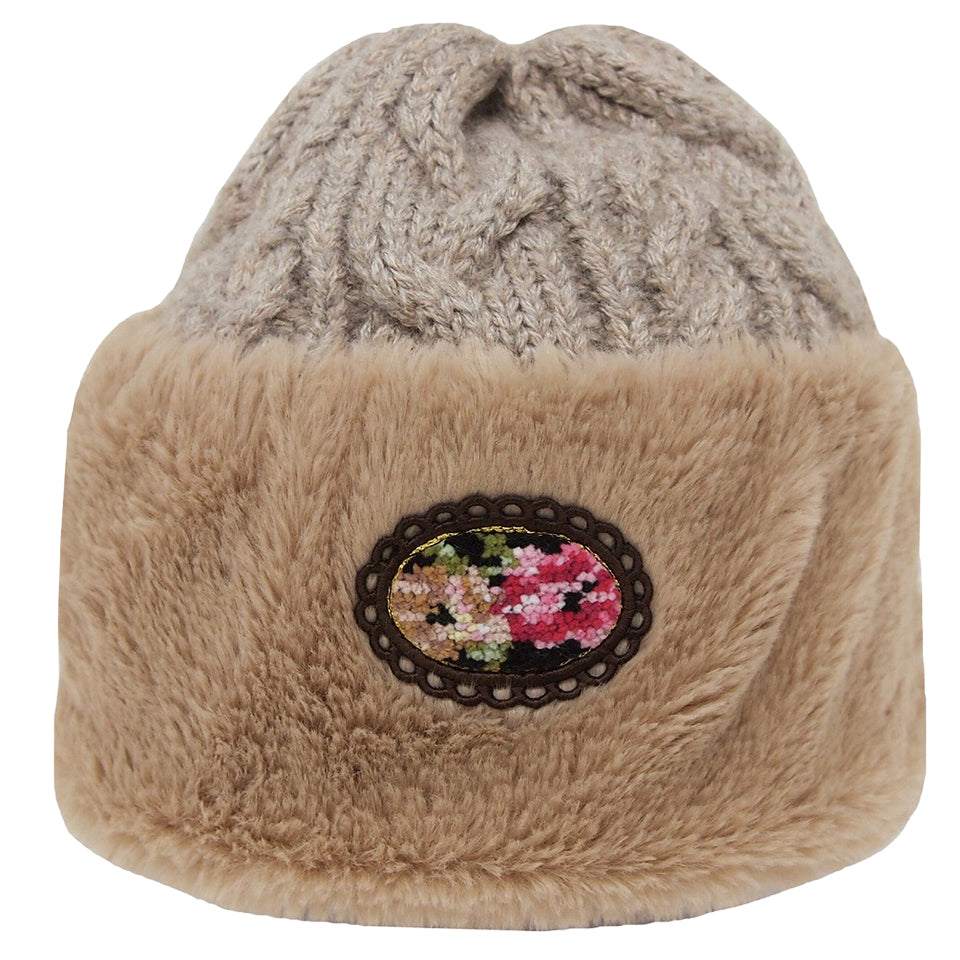 フェイクファーニット帽
