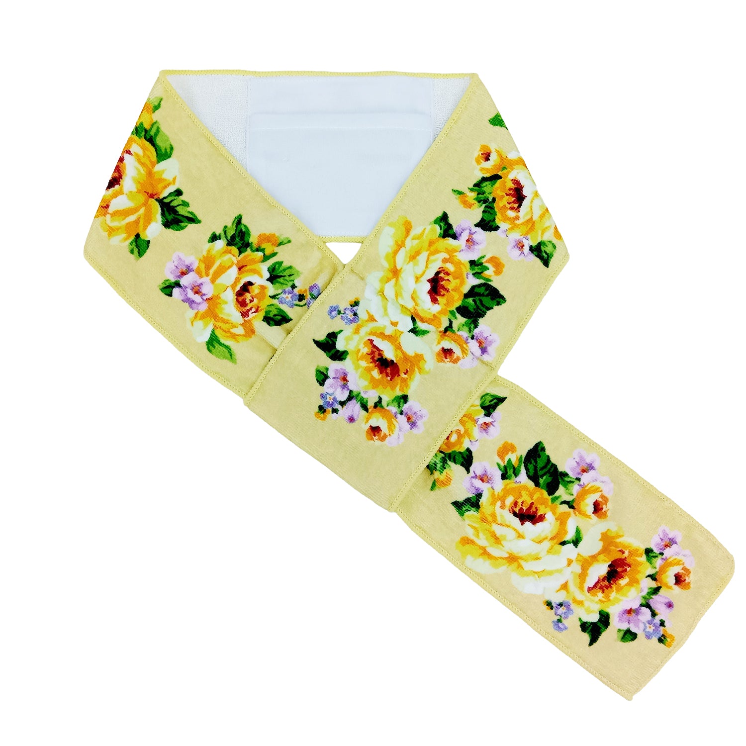 Ruched print towel muffler/Sunheart