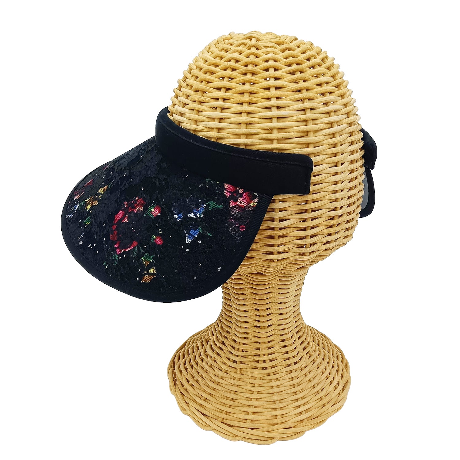 rose print lace visor